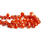 11x8mm Carnelian Faceted Pears 8 inch 50 beads - The Bead Traders
