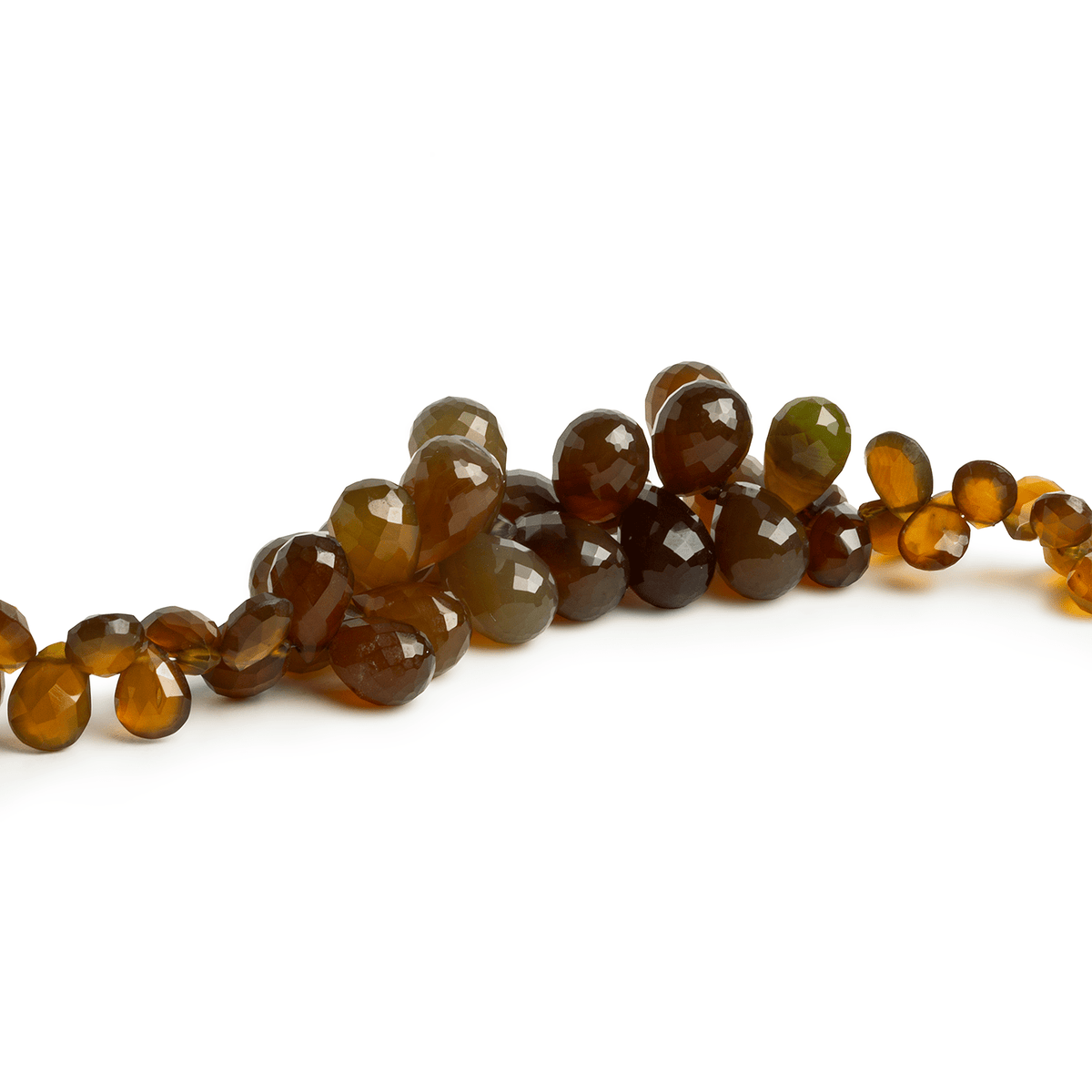 11x8mm Chalcedony Faceted Teardrops & Pears 5.5 inch 37 beads - The Bead Traders