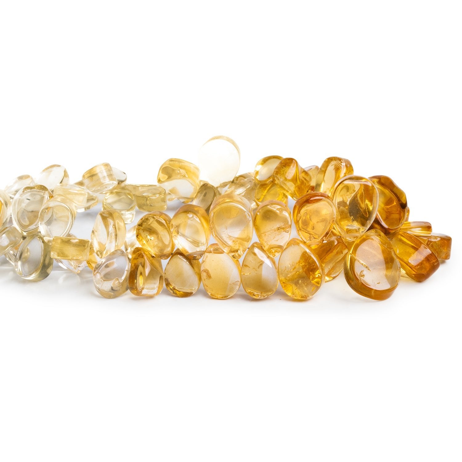 11x8mm Citrine Plain Pears 7 inch 55 beads - The Bead Traders