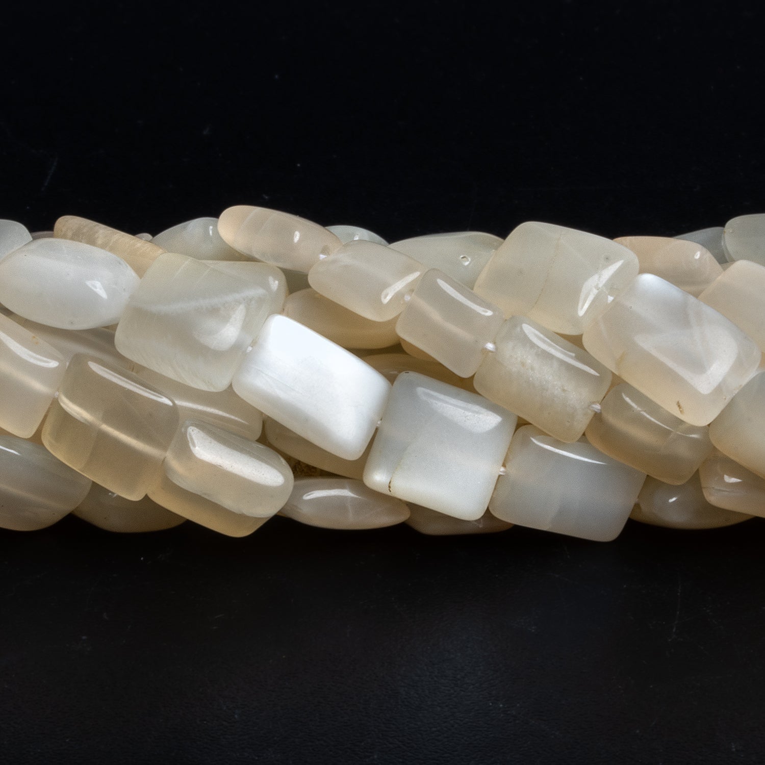 11x8mm Cream Moonstone Rectangles 14 inch 34 beads - The Bead Traders