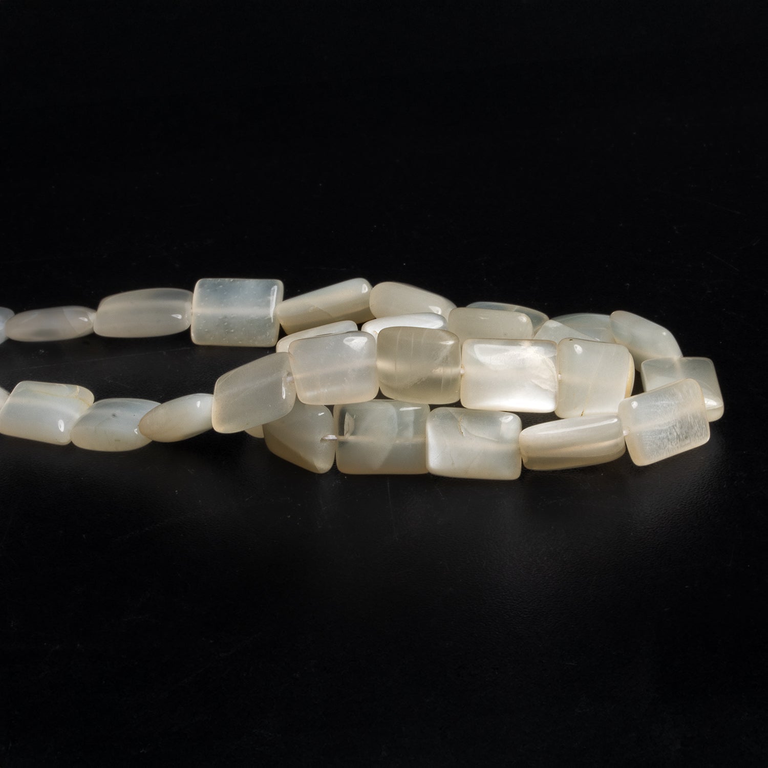 11x8mm Cream Moonstone Rectangles 14 inch 34 beads - The Bead Traders