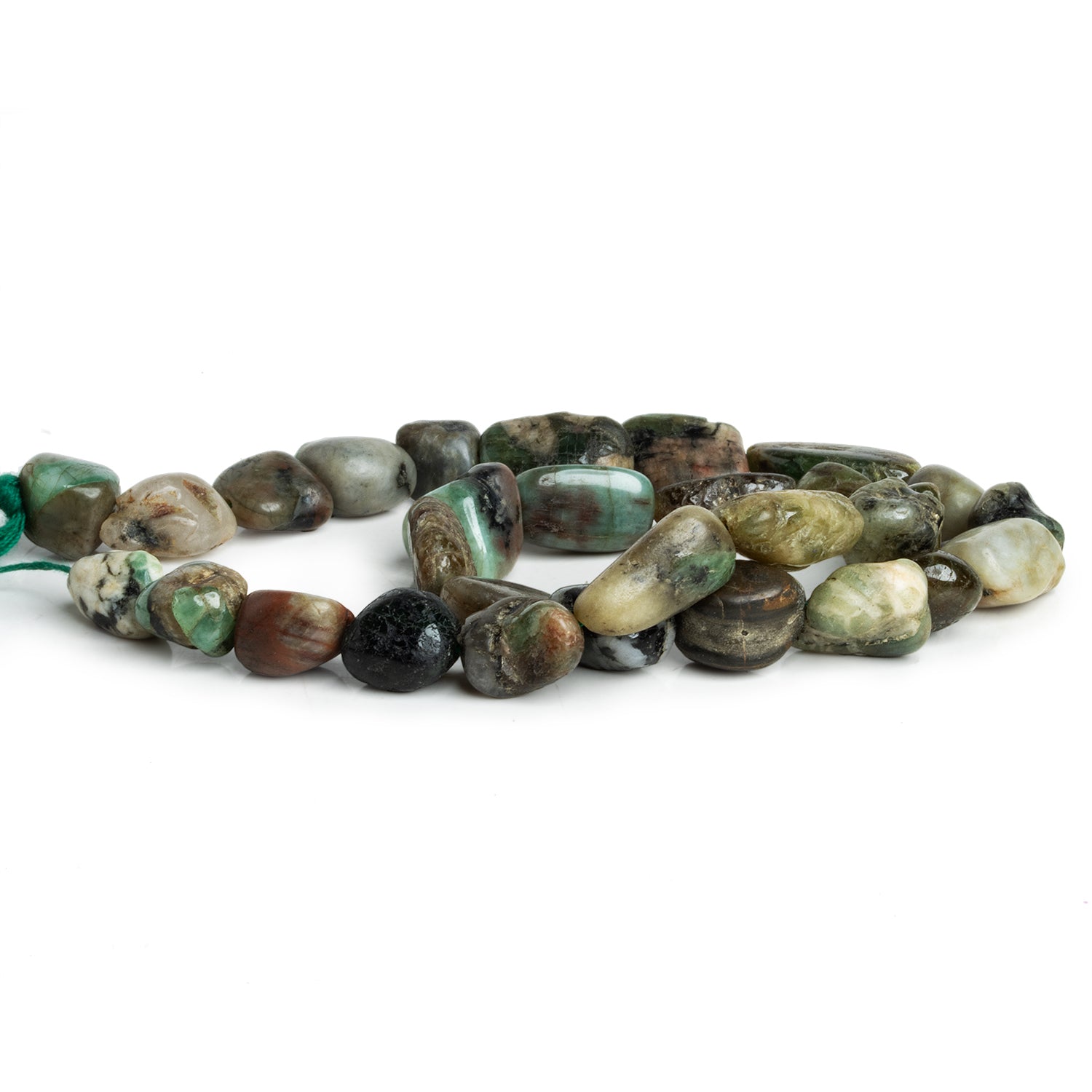 11x8mm Emerald Plain Nuggets 12 inch 28 beads - The Bead Traders