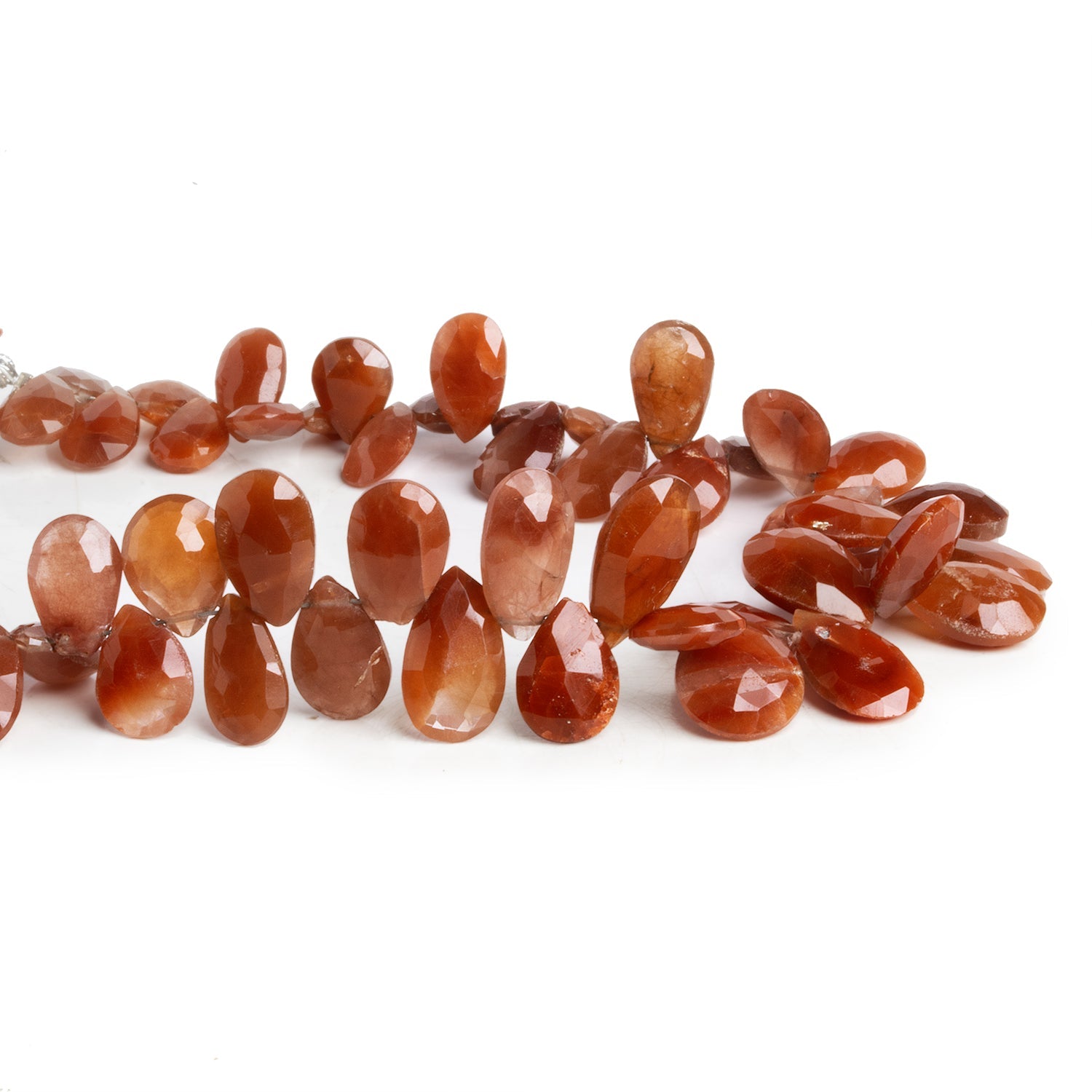 11x8mm Ferrous Quartz Faceted Pears 7.5 inch 45 beads - The Bead Traders