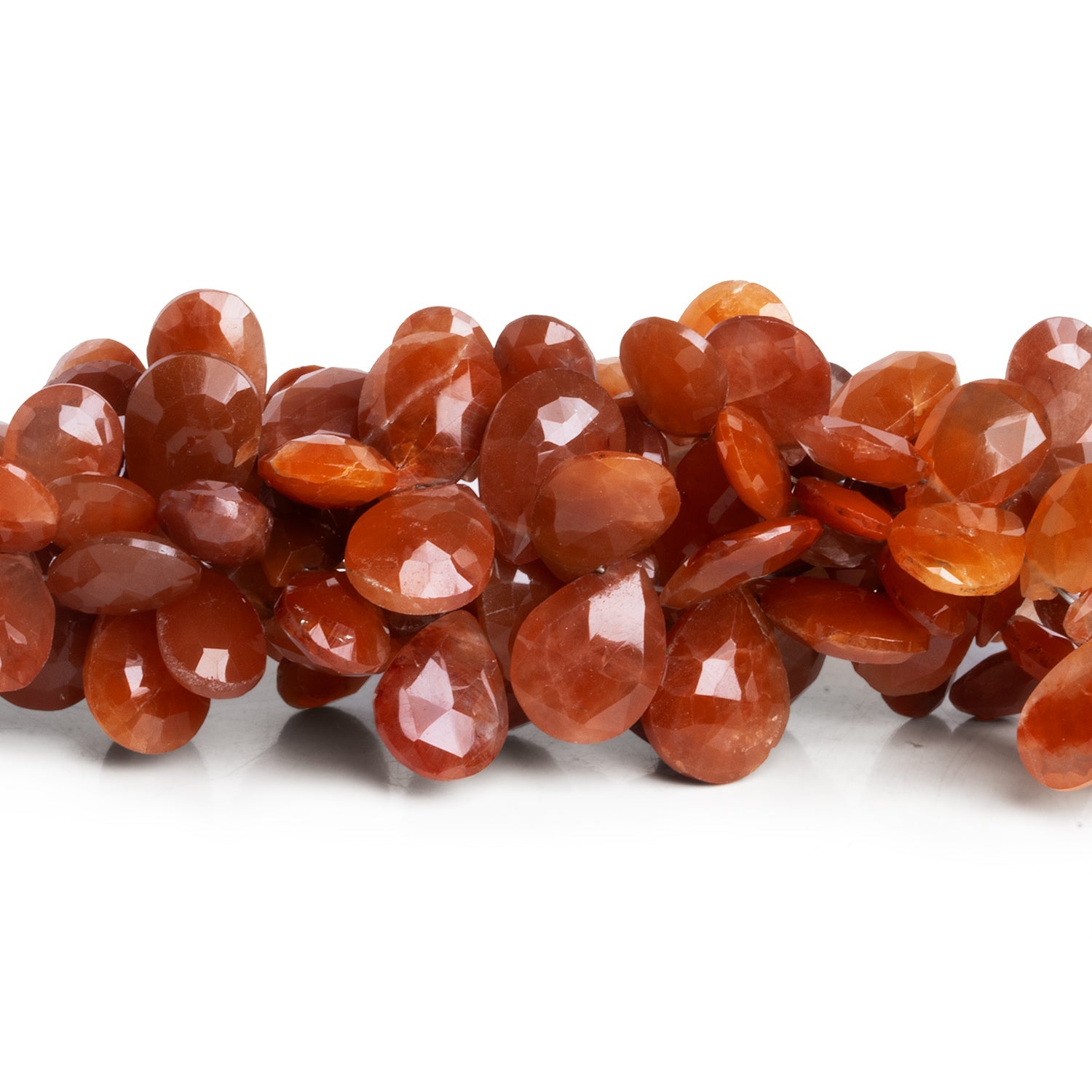 11x8mm Ferrous Quartz Faceted Pears 7.5 inch 45 beads - The Bead Traders