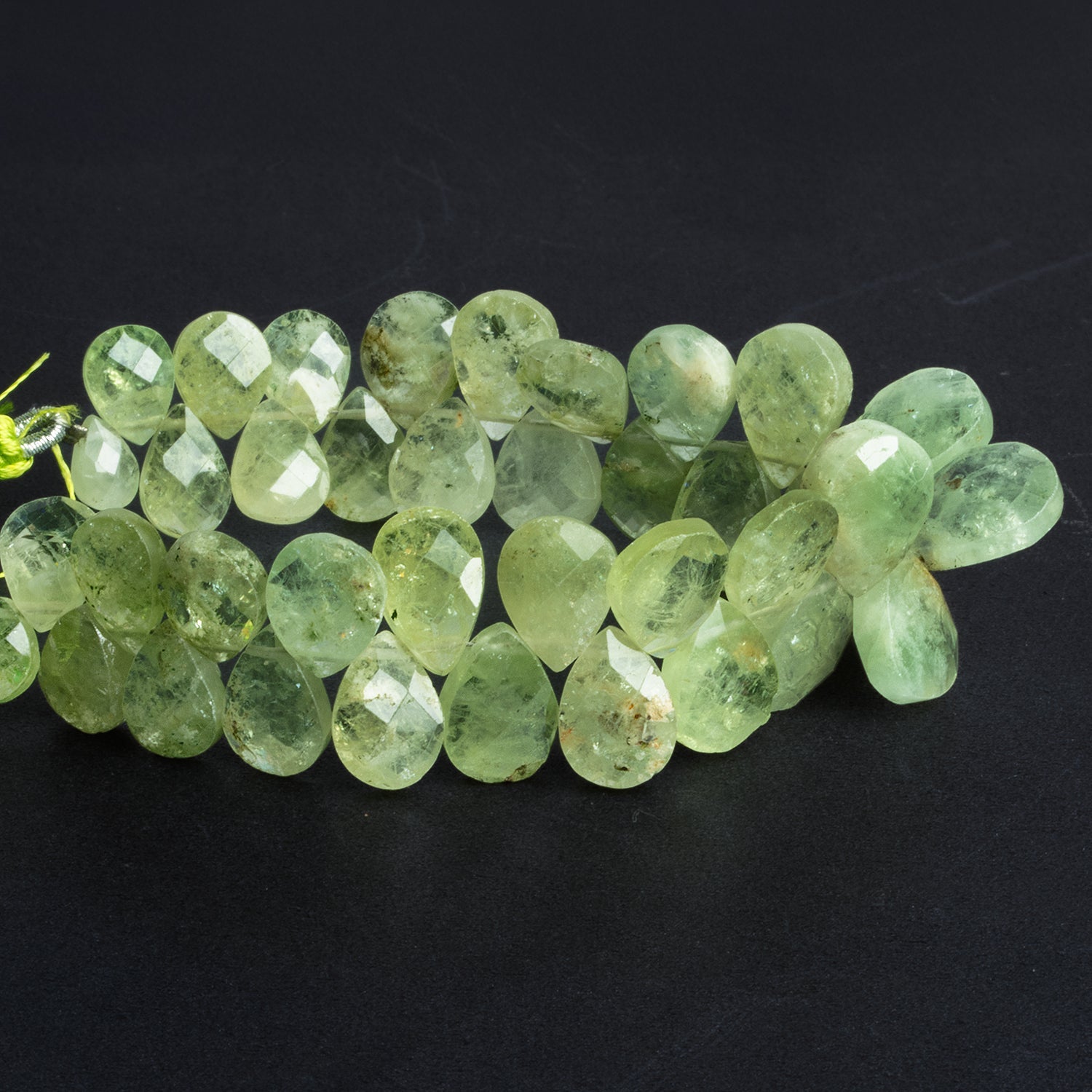 11x8mm Grossular Garnet Faceted Pear 6 inch 37 beads - The Bead Traders