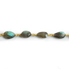 11x8mm Labradorite Faceted Nugget Gold Chain 18 Beads - The Bead Traders