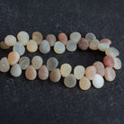 11x8mm Matte Multicolor Moonstone Plain Pears 7.5 inch 37 beads - The Bead Traders