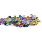 11x8mm Multi Gemstone Faceted Pears 17 inch 105 beads - The Bead Traders