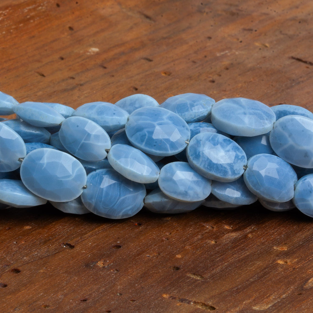 11x8mm Owyhee Denim Opal Faceted Ovals 7.5 inch 16 beads - The Bead Traders