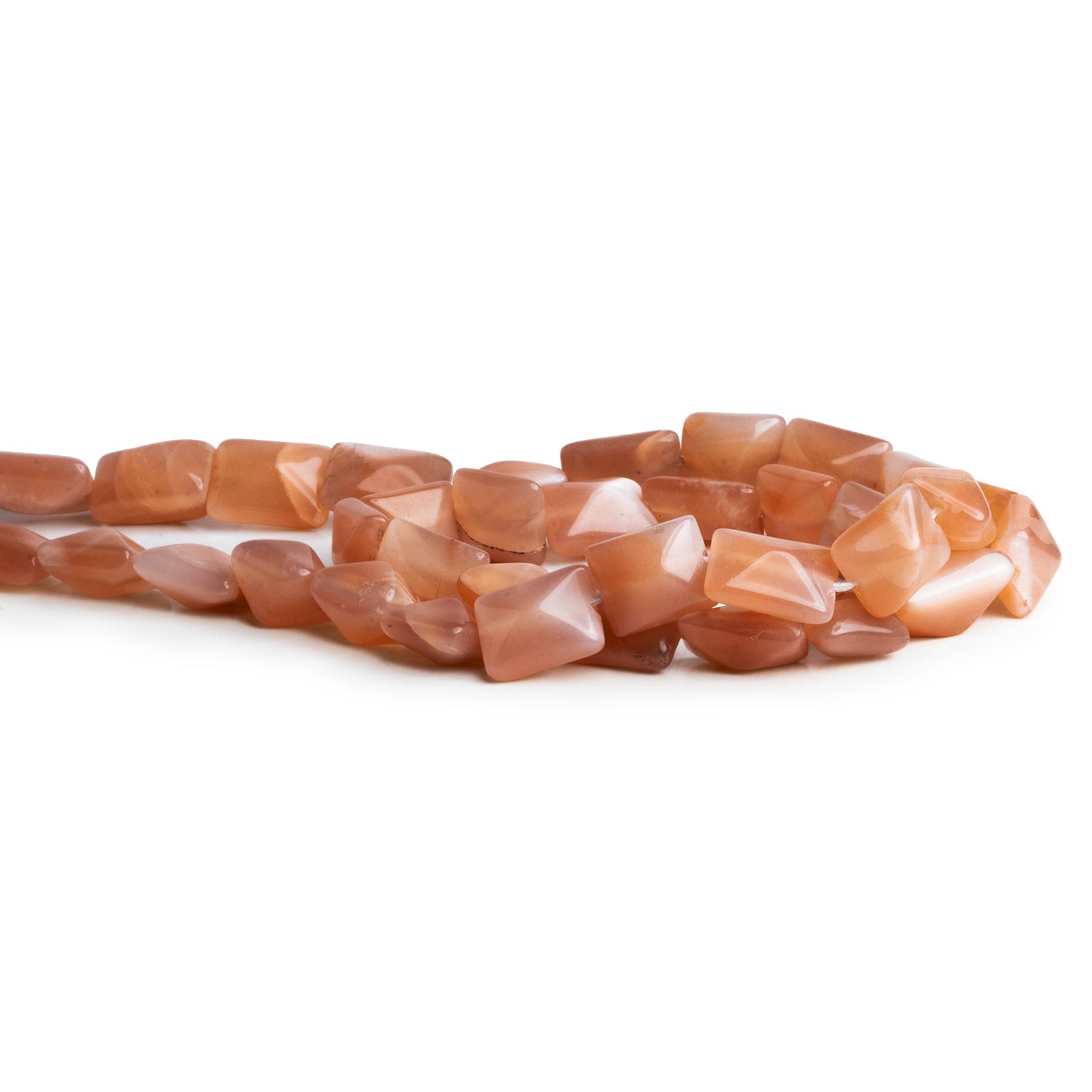 11x8mm Peach Moonstone Rectangles 14 inch 34 beads - The Bead Traders
