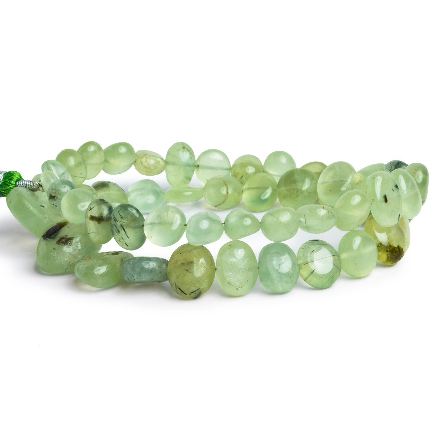 11x8mm Prehnite Plain Nuggets 14 inch 45 beads - The Bead Traders