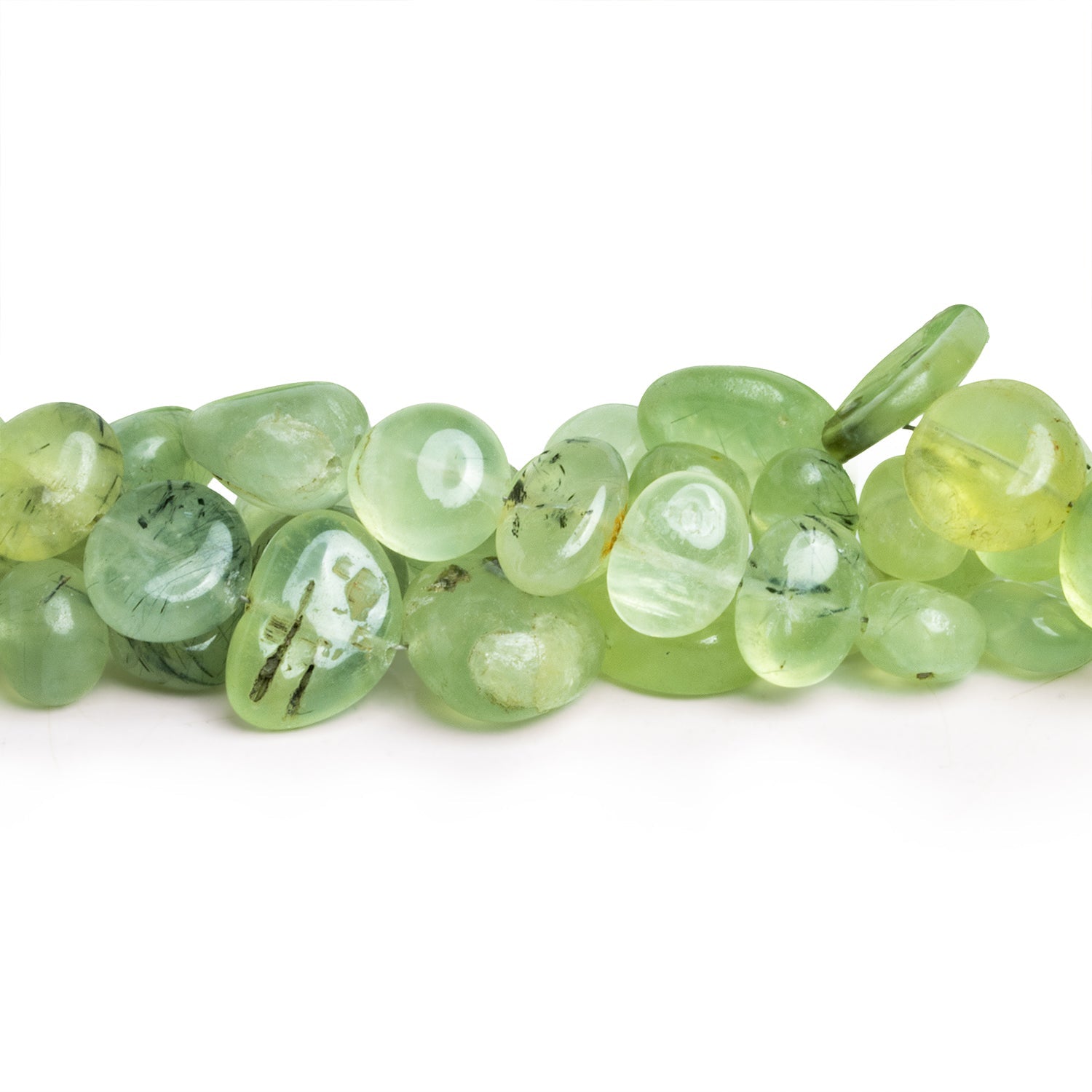 11x8mm Prehnite Plain Nuggets 14 inch 45 beads - The Bead Traders