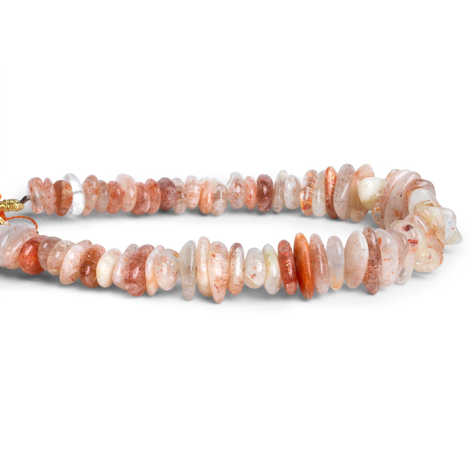 11x8mm Sunstone Long Chips 7.5 inch 60 beads - The Bead Traders