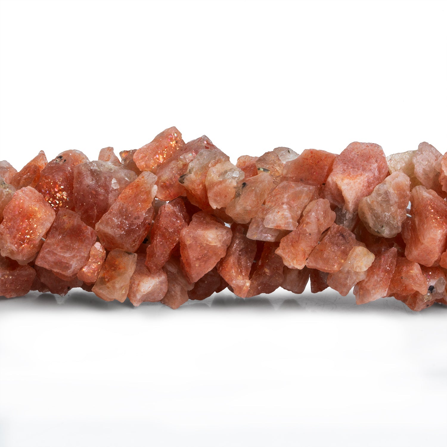 11x8mm Sunstone Natural Crystals 15 inch 75 beads - The Bead Traders