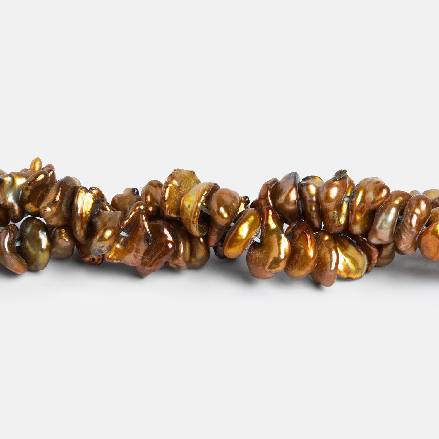 11x8mm Yellow Keshi Pearls 16 inch 90 beads - The Bead Traders