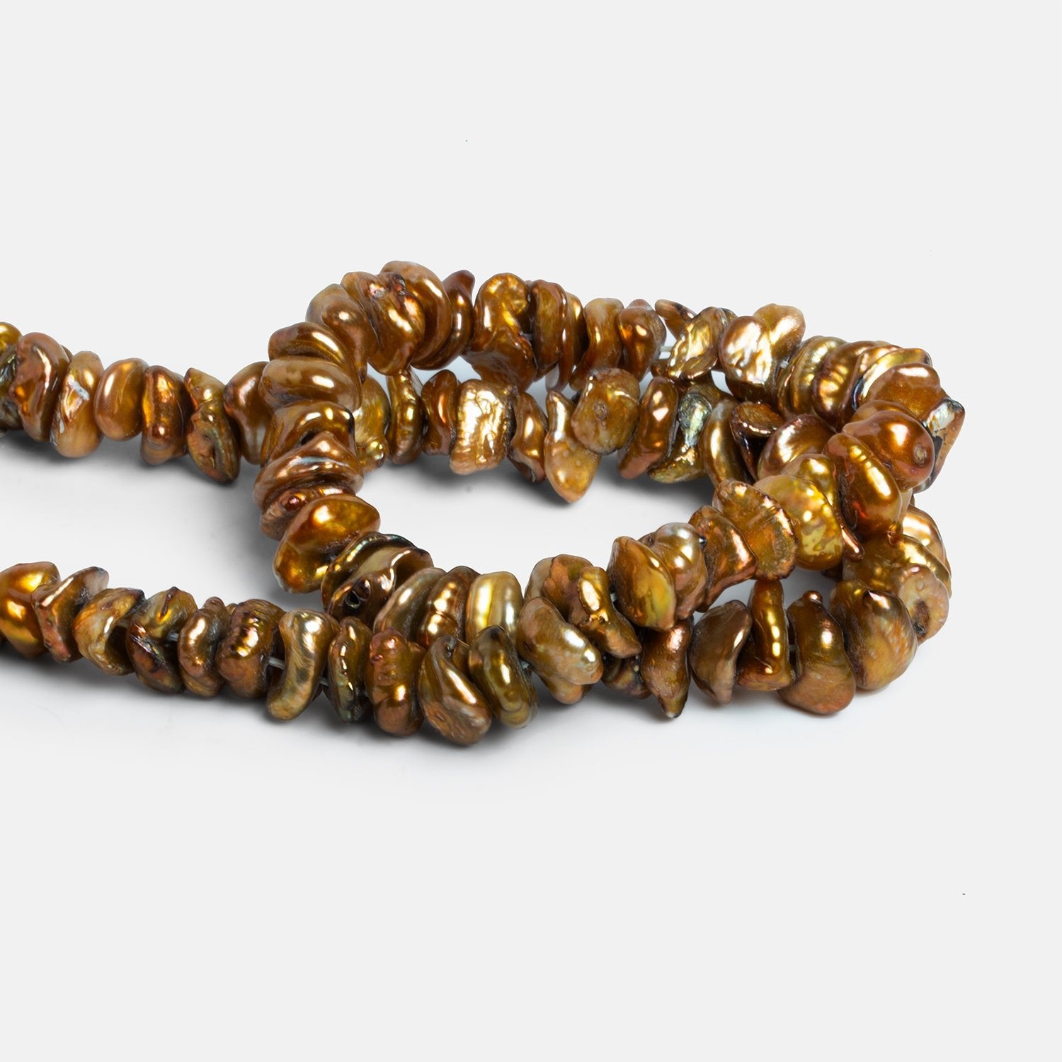 11x8mm Yellow Keshi Pearls 16 inch 90 beads - The Bead Traders