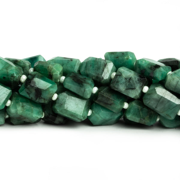 11x9mm Brazilian Emerald Faceted Nuggets 16 inch 31 beads
