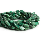 11x9mm Brazilian Emerald Faceted Nuggets 16 inch 31 beads - The Bead Traders