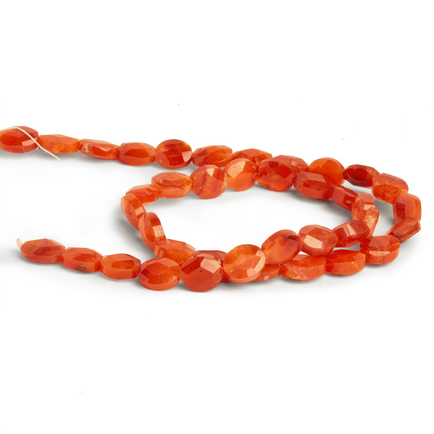 11x9mm Carnelian Faceted Ovals 16 inch 37 beads - The Bead Traders