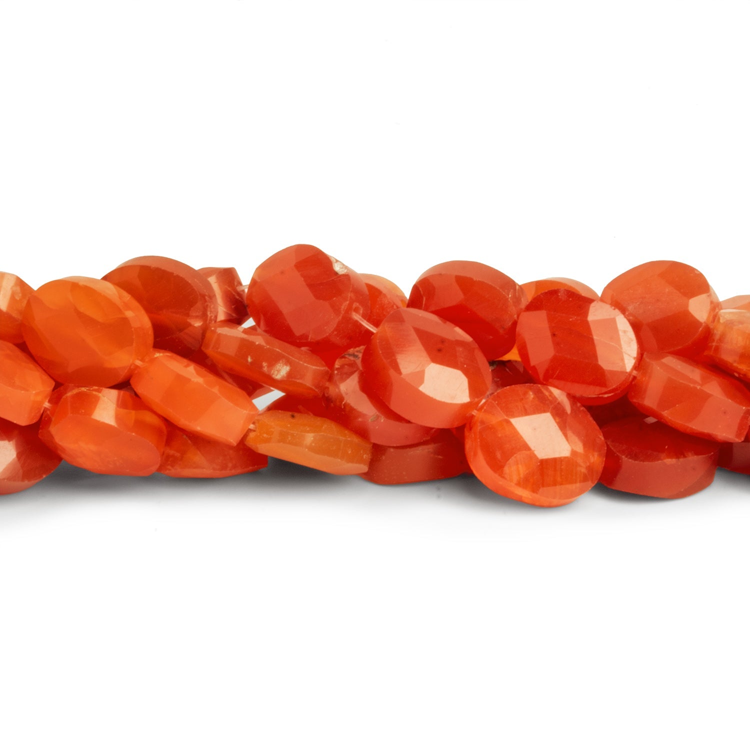 11x9mm Carnelian Faceted Ovals 16 inch 37 beads - The Bead Traders