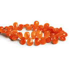 11x9mm Carnelian Faceted Pears 8 inch 51 beads - The Bead Traders