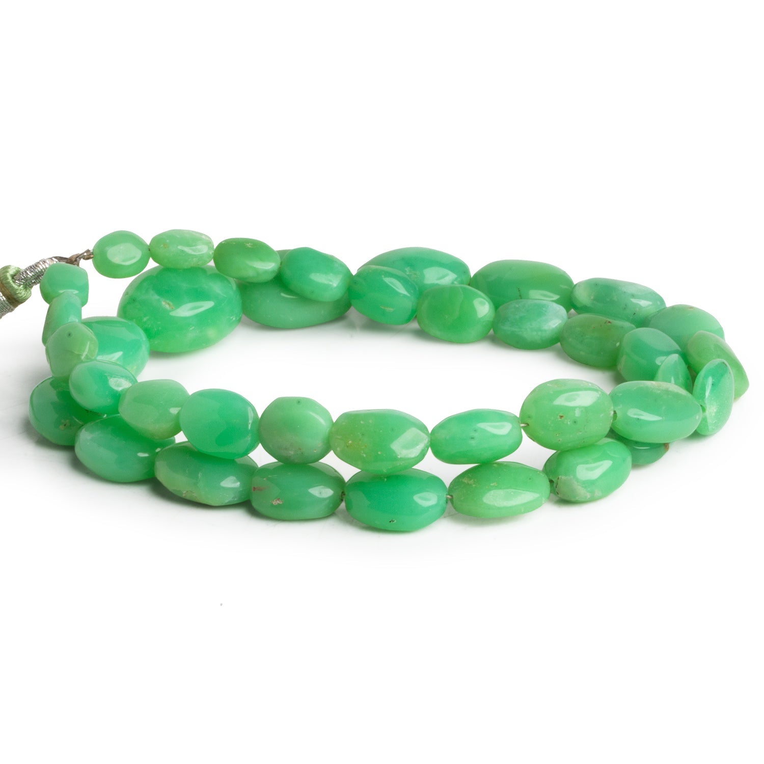11x9mm Chrysoprase Plain Ovals 16 inch 35 beads - The Bead Traders