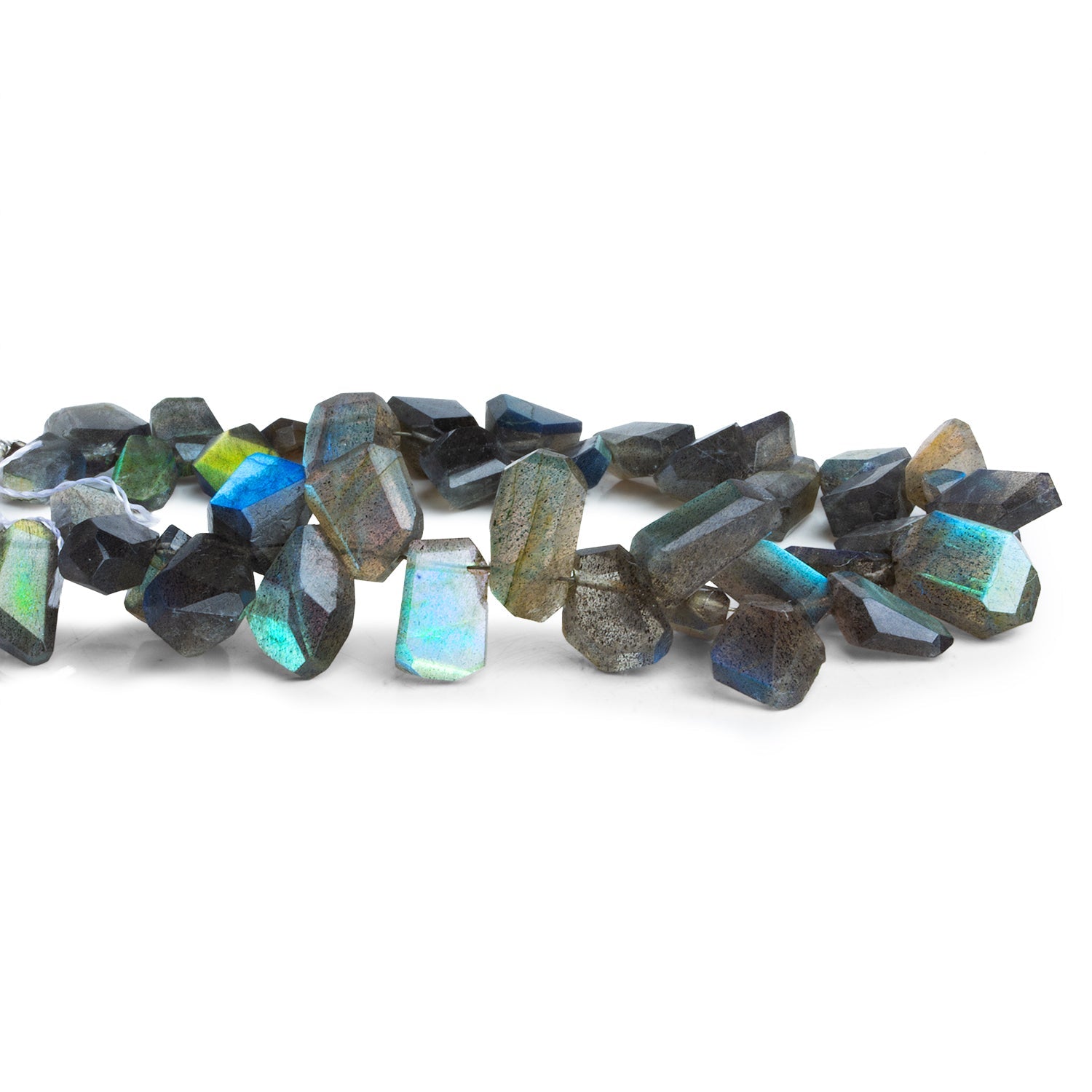 11x9mm Labradorite Faceted Nuggets 8 inch 39 beads - The Bead Traders