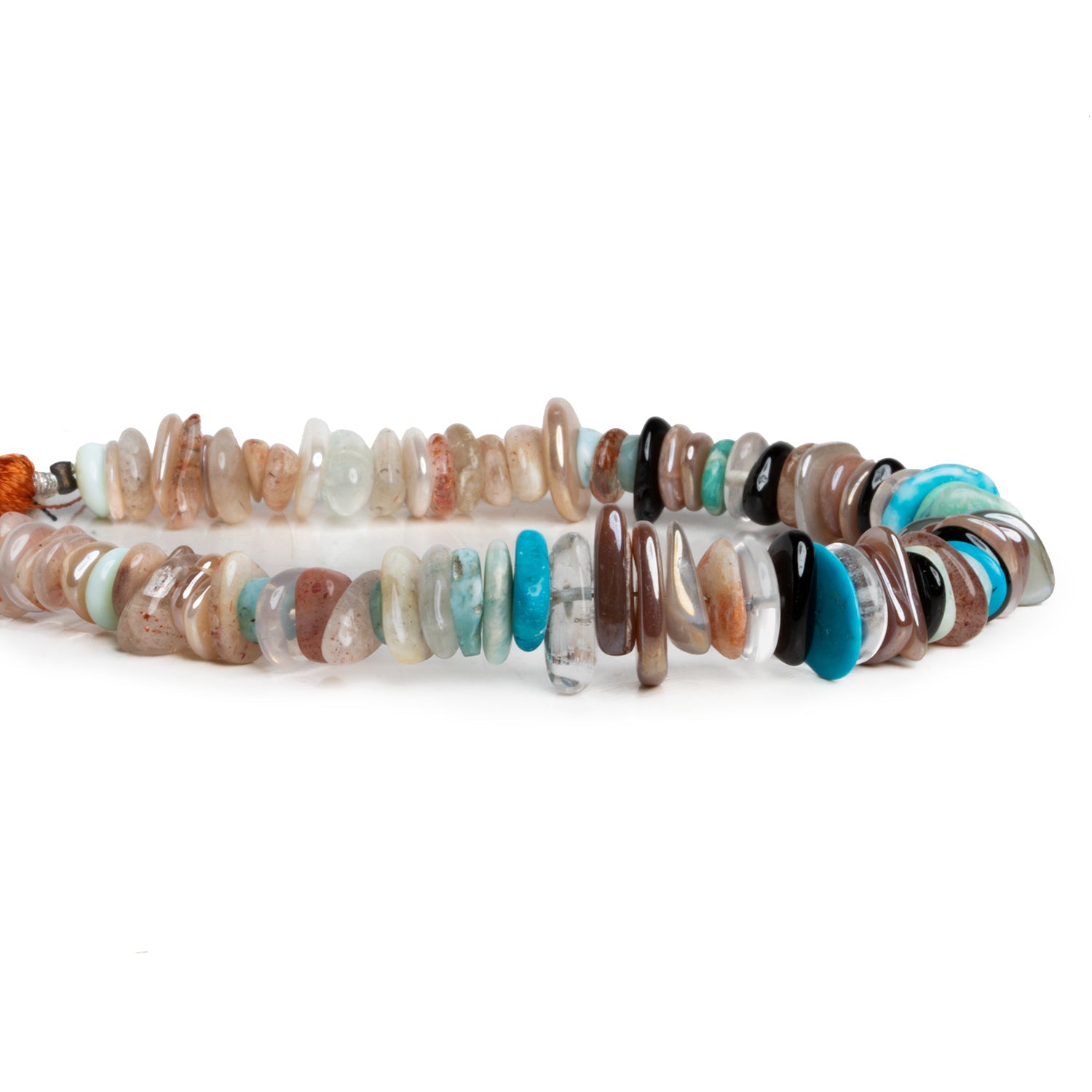 11x9mm Multi Gemstone Long Chips 7 inch 58 beads - The Bead Traders
