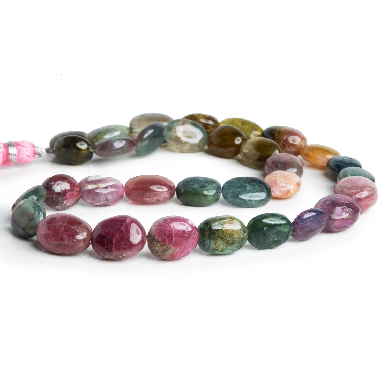 11x9mm Multicolor Tourmaline Plain Ovals 14 inch 31 beads - The Bead Traders