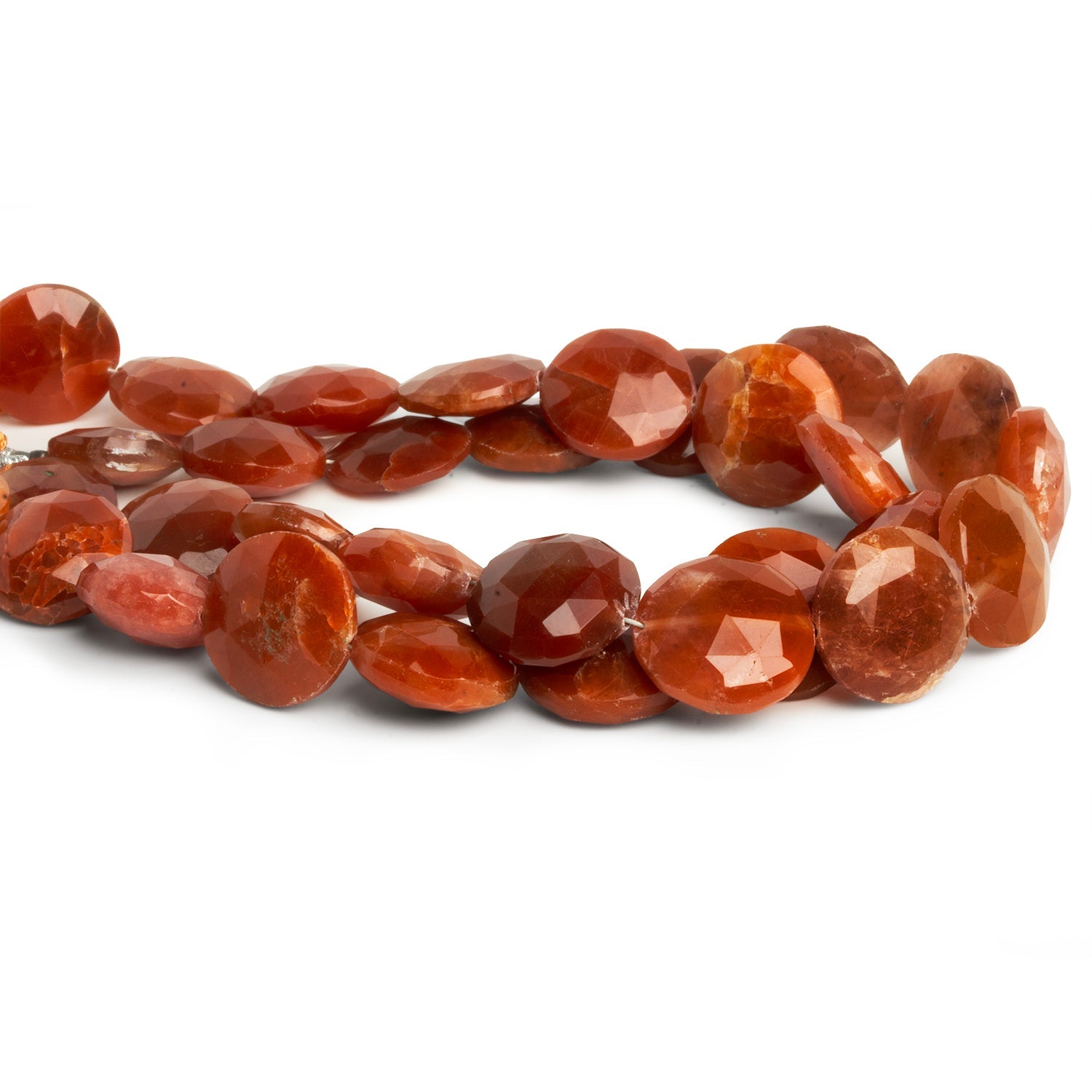 12 - 13mm Rutilated Quartz Faceted Coins 8 inch 17 beads - The Bead Traders