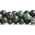 12 - 14mm Emerald Plain Rounds 16 inch 30 beads - The Bead Traders