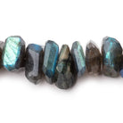 12 - 14mm Labradorite Faceted Nuggets 7.5 inch 23 Beads - The Bead Traders