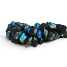 12 - 14mm Labradorite Faceted Nuggets 7.5 inch 23 Beads - The Bead Traders