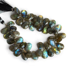 12 - 15mm Labradorite Faceted Pears 8 inch 28 beads - The Bead Traders