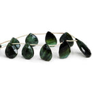 12 - 17mm Indicolite Tourmaline Faceted Hearts 10 inch 12 beads - The Bead Traders