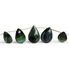 12 - 17mm Indicolite Tourmaline Faceted Hearts 10 inch 12 beads - The Bead Traders