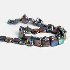 12 - 17mm Peacock Square Pearls 15 inch 31 beads - The Bead Traders