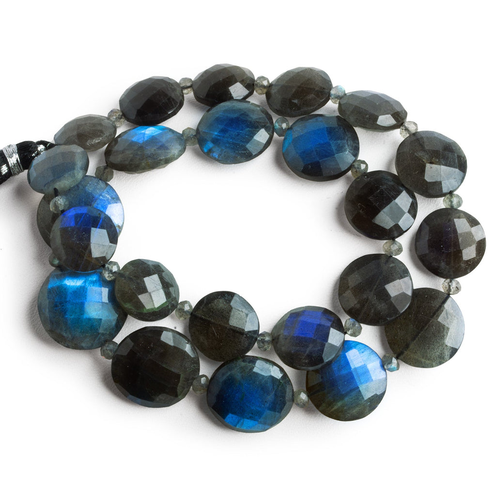 12 - 18mm Labradorite Faceted Coins 16 inch 23 beads - The Bead Traders