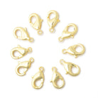 12mm 22kt Gold plated Lobster Clasp Set of 10 - The Bead Traders