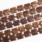 12mm Antiqued Copper Squares - Lot of 5 Strands - The Bead Traders