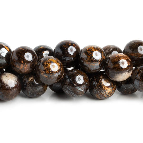 12mm Bronzite Plain Rounds 15 inch 32 beads AA Grade