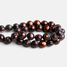 12mm Brown Ringed Baroque Side Drilled Pearls 16 inch 35 beads - The Bead Traders