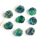 12mm Fluorite Carved Flower Focal 1 Bead - The Bead Traders