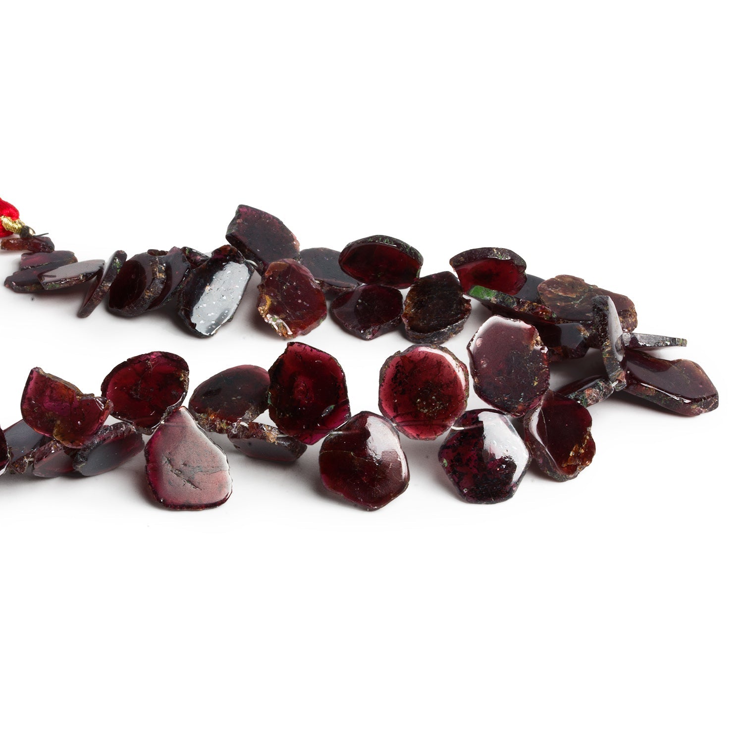 12mm Garnet Slices 8 inch 33 beads - The Bead Traders