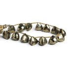12mm Pyrite Top - Drilled Faceted Trillions 8 inch 14 beads - The Bead Traders