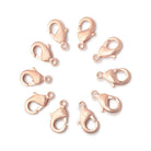 12mm Rose Gold plated Brushed Lobster Clasp Set of 10 - The Bead Traders