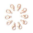 12mm Rose Gold plated Shiny Lobster Clasp Set of 10 - The Bead Traders