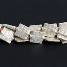 12mm Silver Plated Copper Decorated Squares 8 inch 15 beads - The Bead Traders