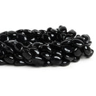 12x10mm Black Chalcedony Handcut Ovals 12 inch 25 beads - The Bead Traders