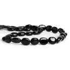 12x10mm Black Chalcedony Handcut Ovals 12 inch 25 beads - The Bead Traders